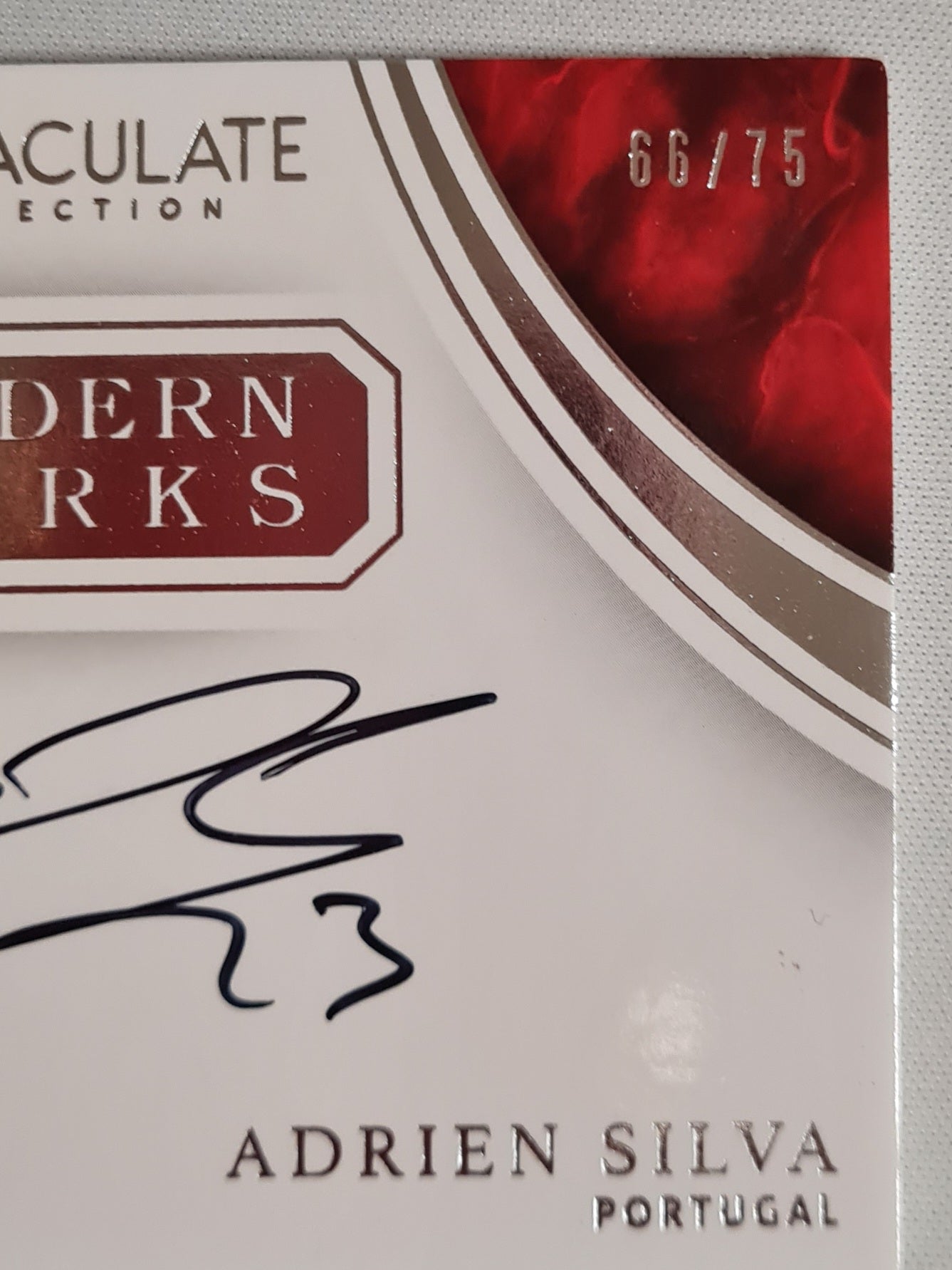 Adrien Silva - 2017 Panini Immaculate Collection Soccer Modern Marks National Team Portugal #MM-ASI /75 / on card Auto