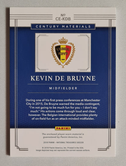 Kevin de Bruyne - 2018 Panini National Treasures Soccer Century Materials #CE-KDB / Patch Player Worn /99