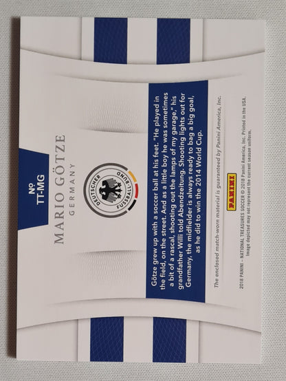 Mario Gotze - 2018 Panini National Treasures Soccer National Team Germany #TT-MG / Patch Match-worn /35