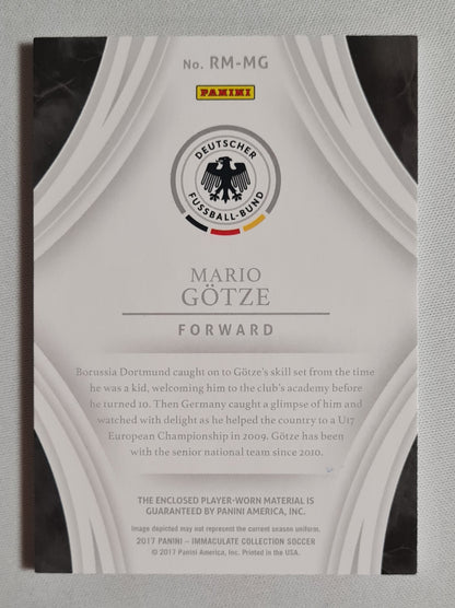 Mario Gotze - 2017 Panini Immaculate Collection Soccer National Team Germany #RM-MG / Patch Player-Worn /25