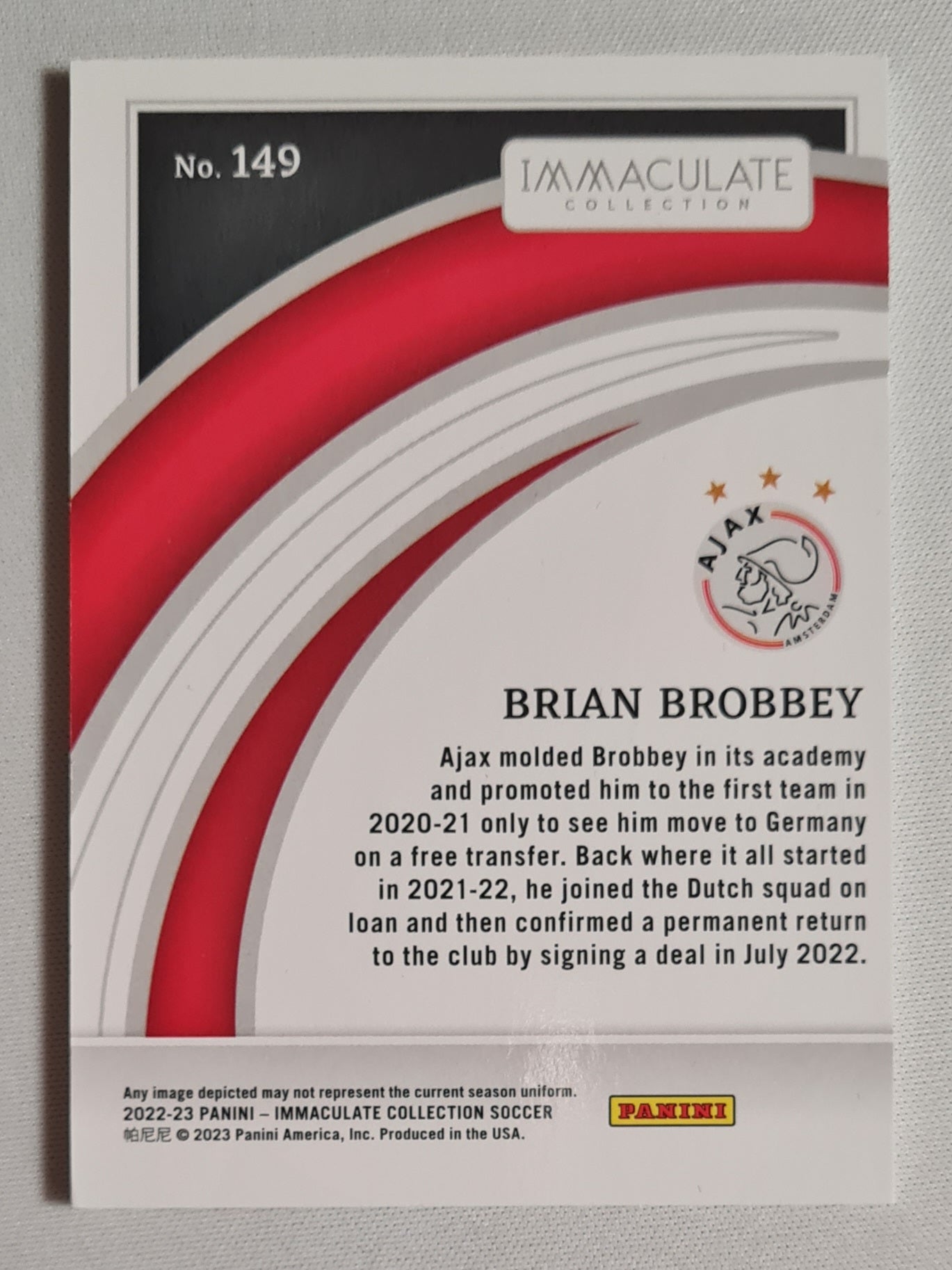 Brian Brobbey - 2022/23 Panini Immaculate Collection Soccer AFC Ajax #149 /49