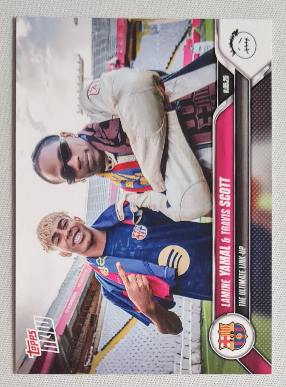 Lamine Yamal & Travis Scott - 2025 Topps Now The Ultimate Link-up FC Barcelona #001
