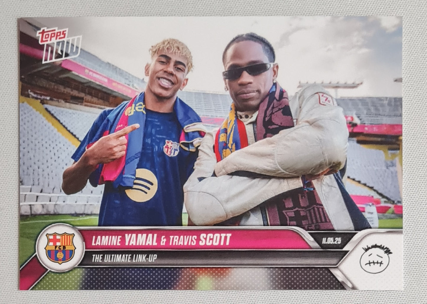 Lamine Yamal & Travis Scott - 2025 Topps Now The Ultimate Link-up FC Barcelona #001
