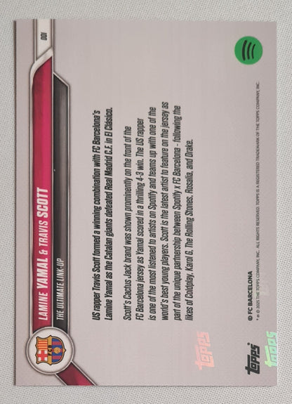 Lamine Yamal & Travis Scott - 2025 Topps Now The Ultimate Link-up FC Barcelona #001