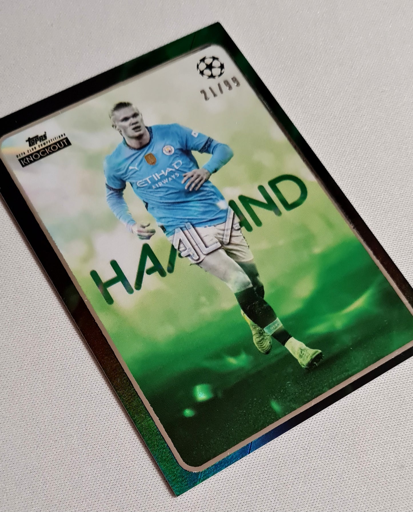 Erling Haaland - 2025 Topps Knockout Manchester City (CL) Star Player Green Chrome /99
