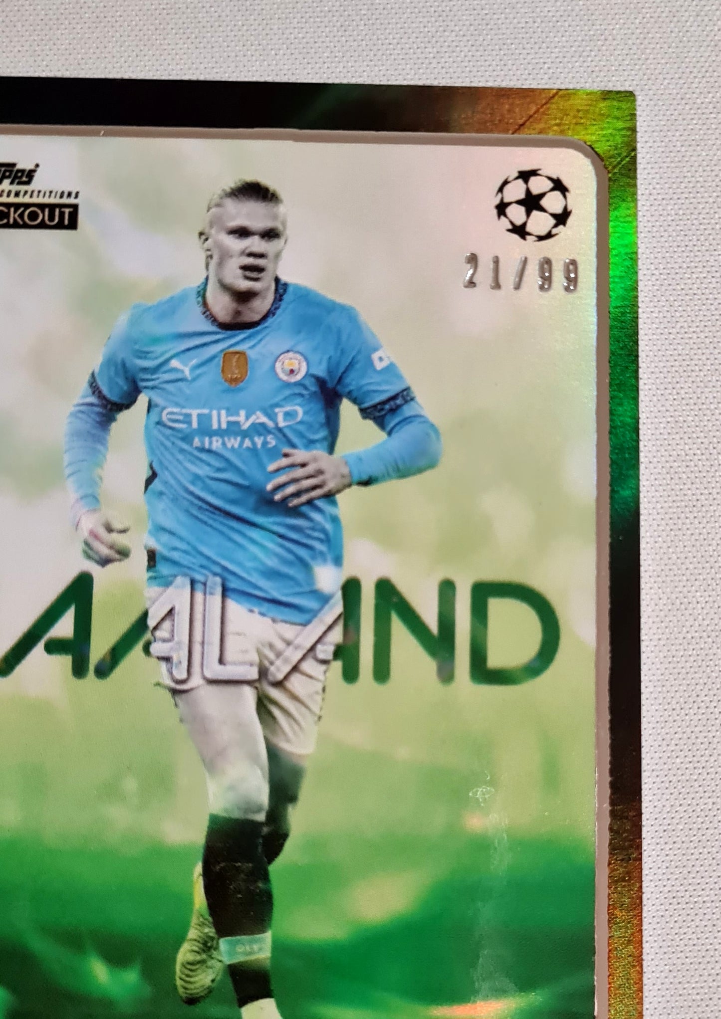 Erling Haaland - 2025 Topps Knockout Manchester City (CL) Star Player Green Chrome /99