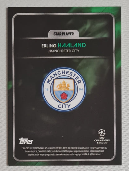 Erling Haaland - 2025 Topps Knockout Manchester City (CL) Star Player Green Chrome /99
