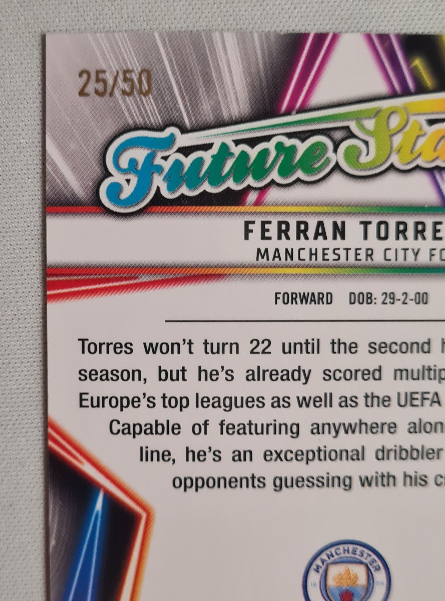 Ferran Torres - 2022 Topps Future Stars Manchester City FC (CL) #FS-12 Gold /50