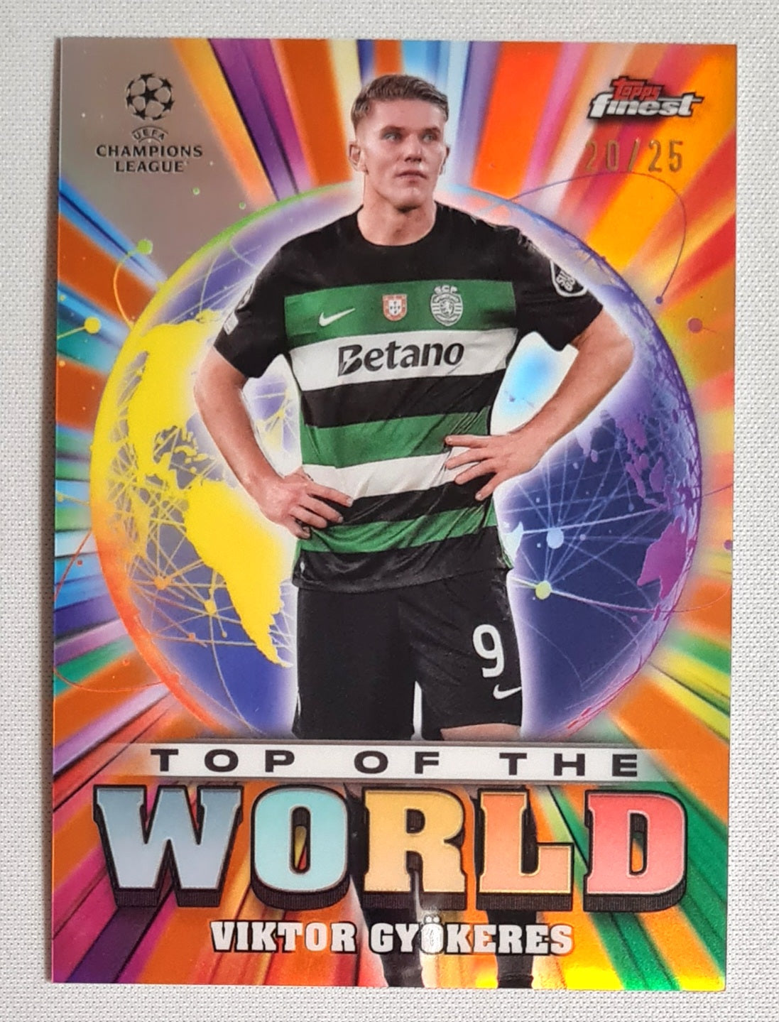 Viktor Gyokeres - 2025 Topps Finest Top of the World Sporting #TW-23 Refractor /25