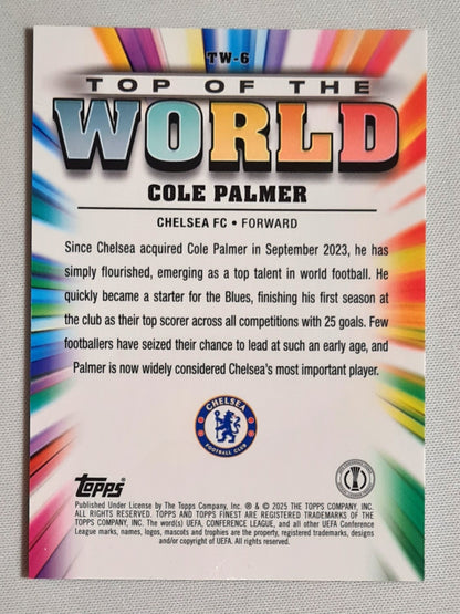 Cole Palmer - 2025 Topps Finest Top of the World Chelsea FC #TW-6 Refractor /99