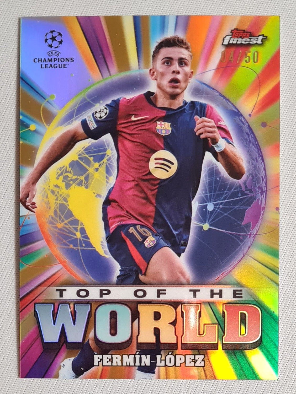 Fermin Lopez - 2025 Topps Finest Top of the World Chelsea FC #TW-6 Refractor /50