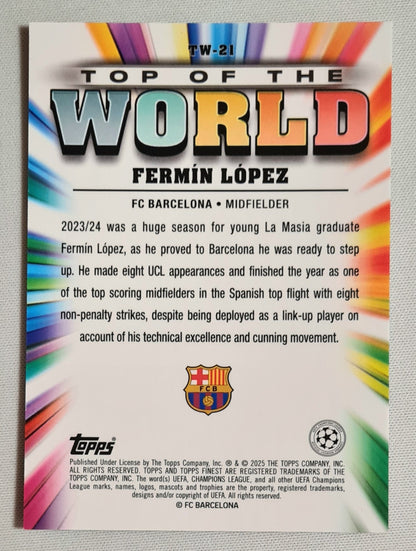 Fermin Lopez - 2025 Topps Finest Top of the World Chelsea FC #TW-6 Refractor /50