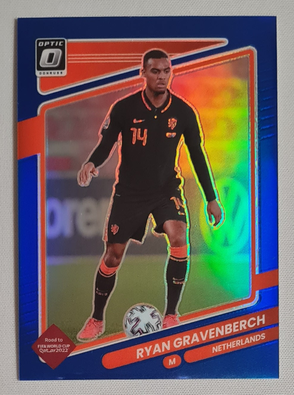 Ryan Gravenberch - 2021/22 Panini Donruss Soccer KNVB #96 Blue Refractor /99