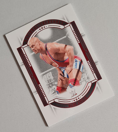 Kurt Angle - 2024 Panini National Treasures WWE Wrestling #26 Red Foil Parallel /75
