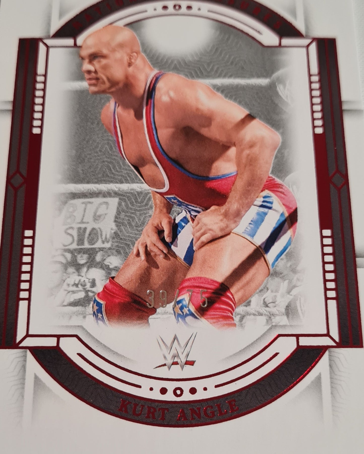 Kurt Angle - 2024 Panini National Treasures WWE Wrestling #26 Red Foil Parallel /75
