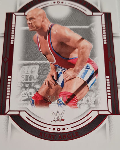 Kurt Angle - 2024 Panini National Treasures WWE Wrestling #26 Red Foil Parallel /75