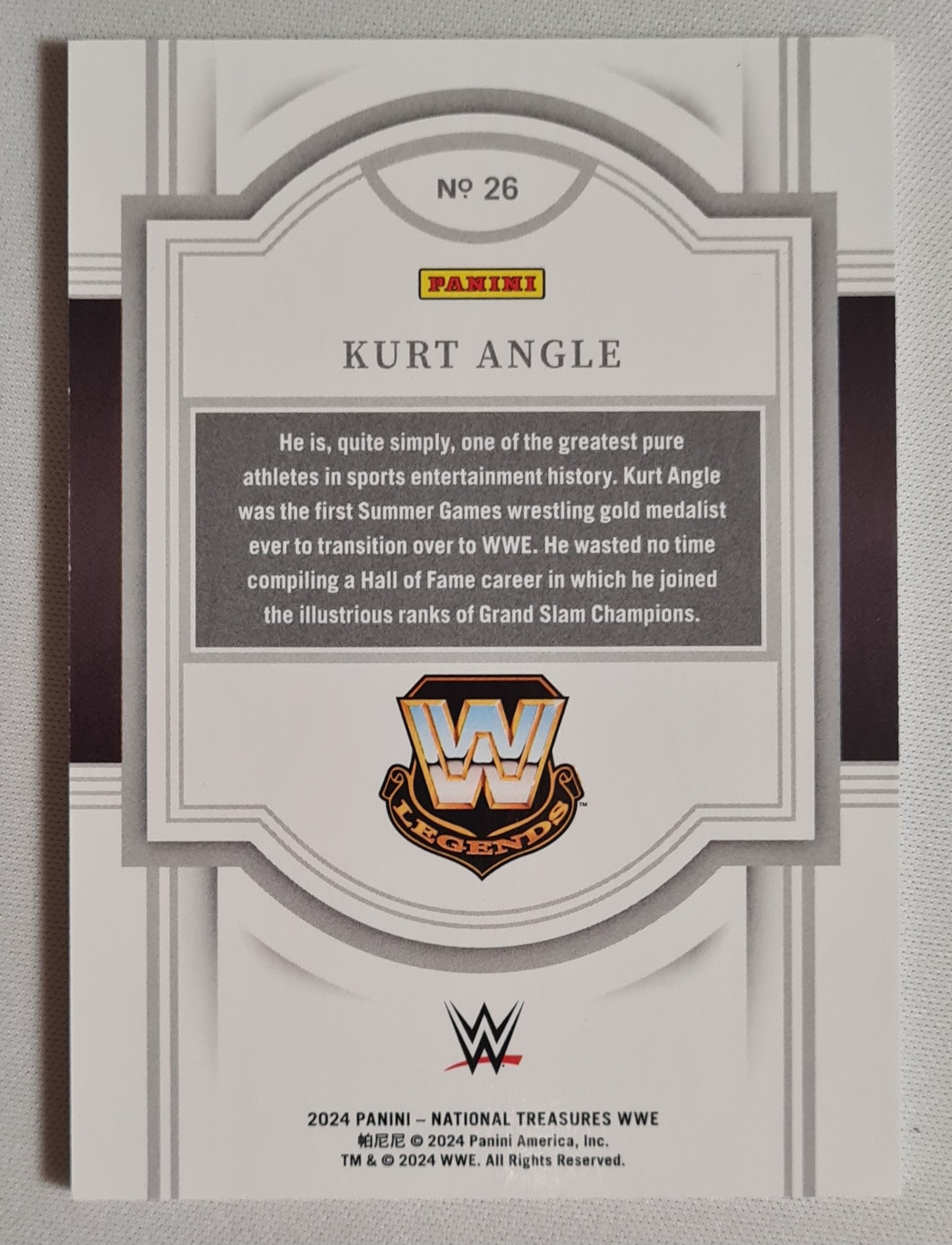 Kurt Angle - 2024 Panini National Treasures WWE Wrestling #26 Red Foil Parallel /75
