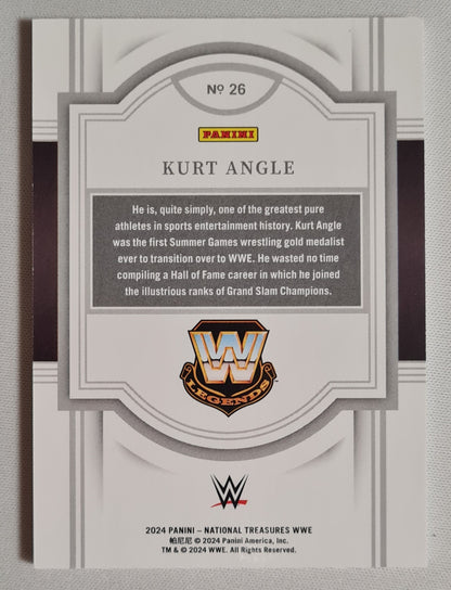 Kurt Angle - 2024 Panini National Treasures WWE Wrestling #26 Red Foil Parallel /75