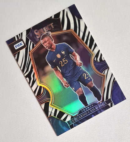 Eduardo Camavinga - 2022/23 Panini Select FIFA Soccer National Team France #131 Mezzanine Zebra Prizm /25 SSP