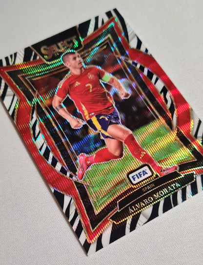Alvaro Morata - 2024/25 Panini Select FIFA Soccer National Team Spain #88 Terrace Zebra Prizm SSP