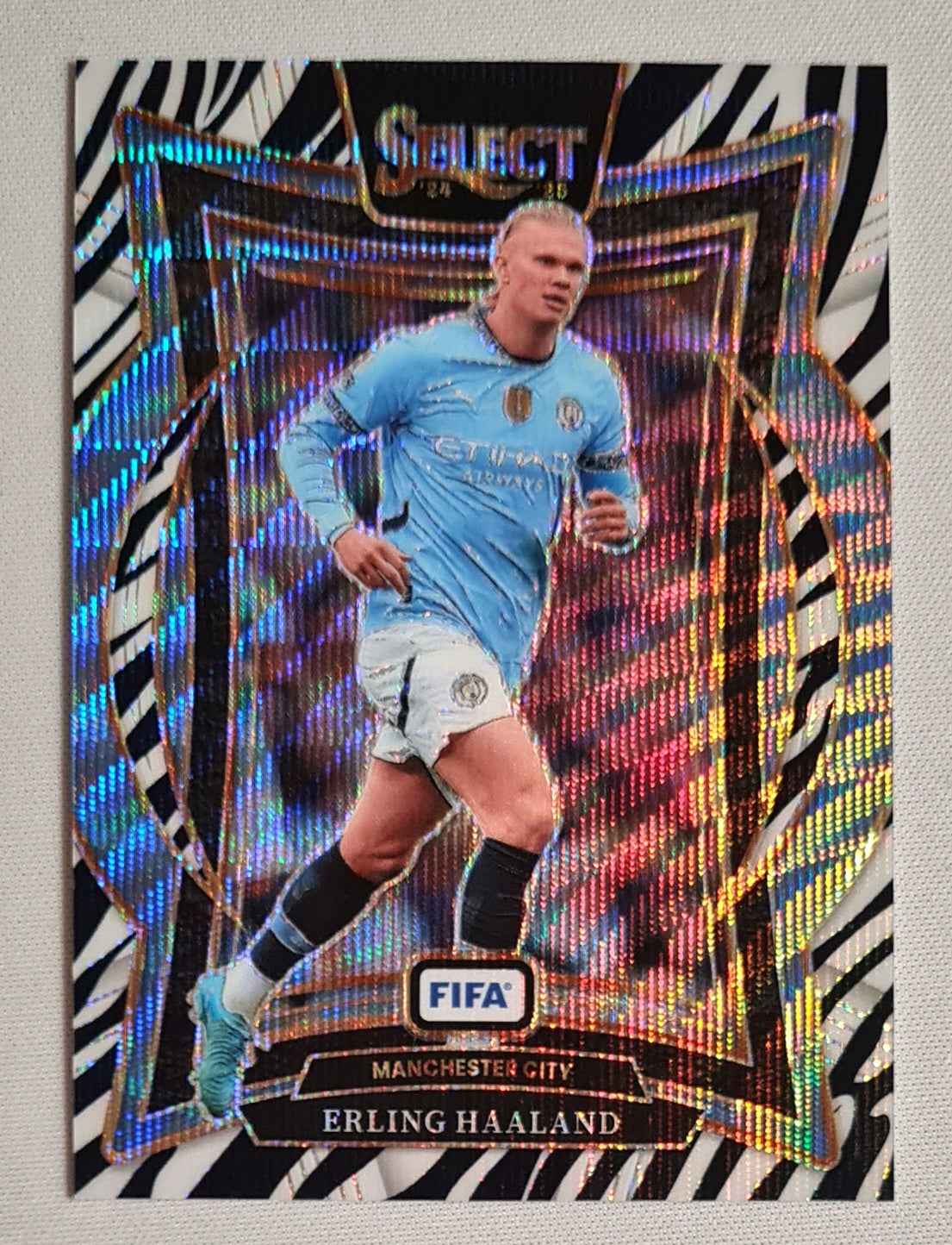 Erling Haaland - 2024/25 Panini Select FIFA Soccer Manchester City #23 Terrace Zebra Prizm SSP