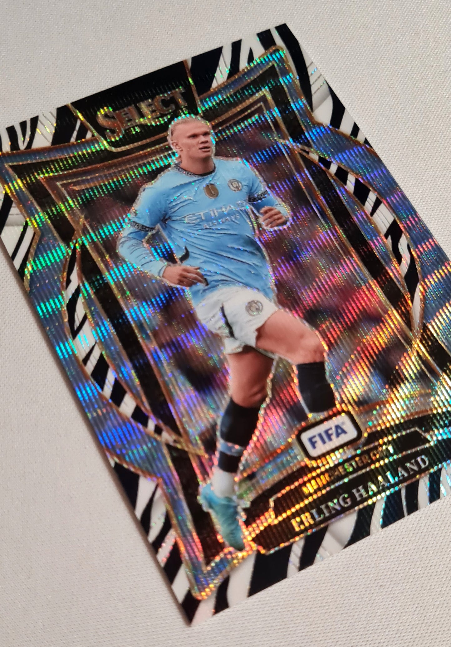 Erling Haaland - 2024/25 Panini Select FIFA Soccer Manchester City #23 Terrace Zebra Prizm SSP