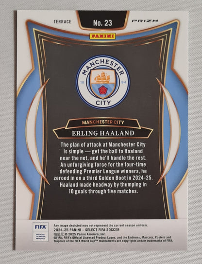 Erling Haaland - 2024/25 Panini Select FIFA Soccer Manchester City #23 Terrace Zebra Prizm SSP