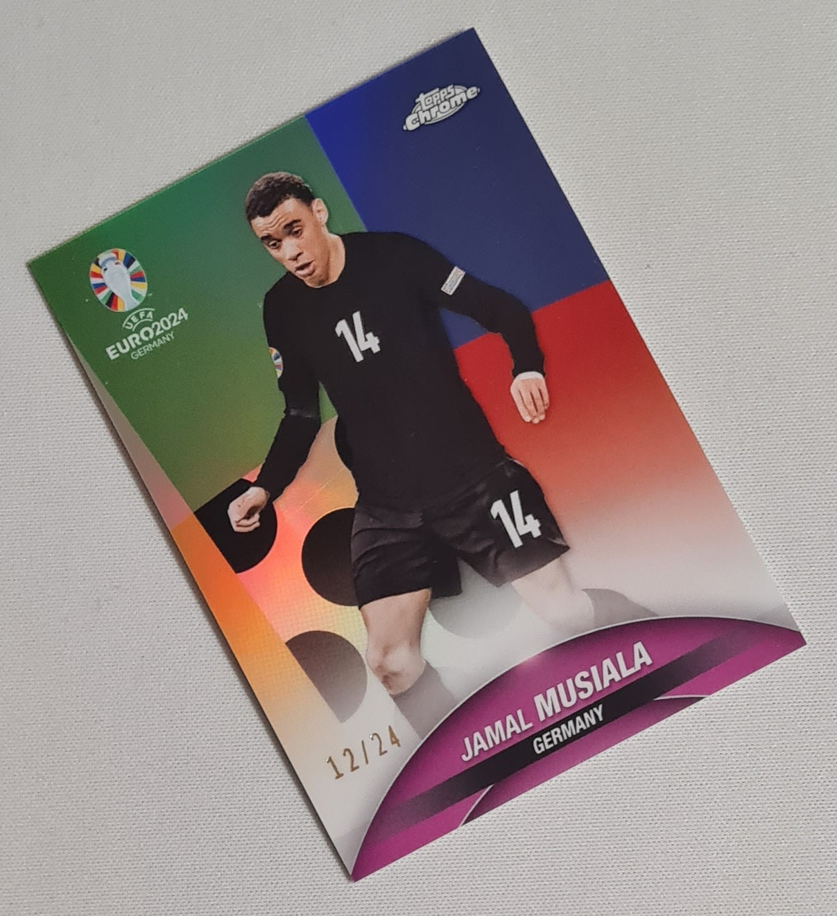 Jamal Musiala - 2024 Topps Chrome UEFA Euro 2024 National Team Germany #14 Styleguide Refractor /24
