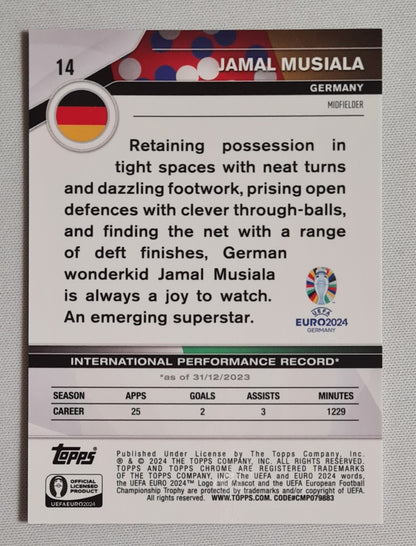 Jamal Musiala - 2024 Topps Chrome UEFA Euro 2024 National Team Germany #14 Styleguide Refractor /24