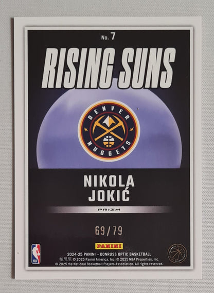 Nikola Jokic - 2024/25 Panini  Donruss Optic Basketball NBA Denver Nuggets Rising Suns #7 Pink Velocity /79