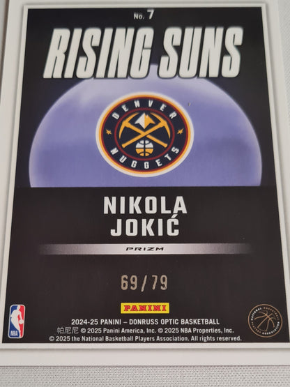 Nikola Jokic - 2024/25 Panini  Donruss Optic Basketball NBA Denver Nuggets Rising Suns #7 Pink Velocity /79