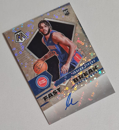 Isaiah Livers - 2021/22 Panini Mosaic Basketball NBA Detroit Pistons Fast Break (RC) #FBA-ILV Disco /Auto
