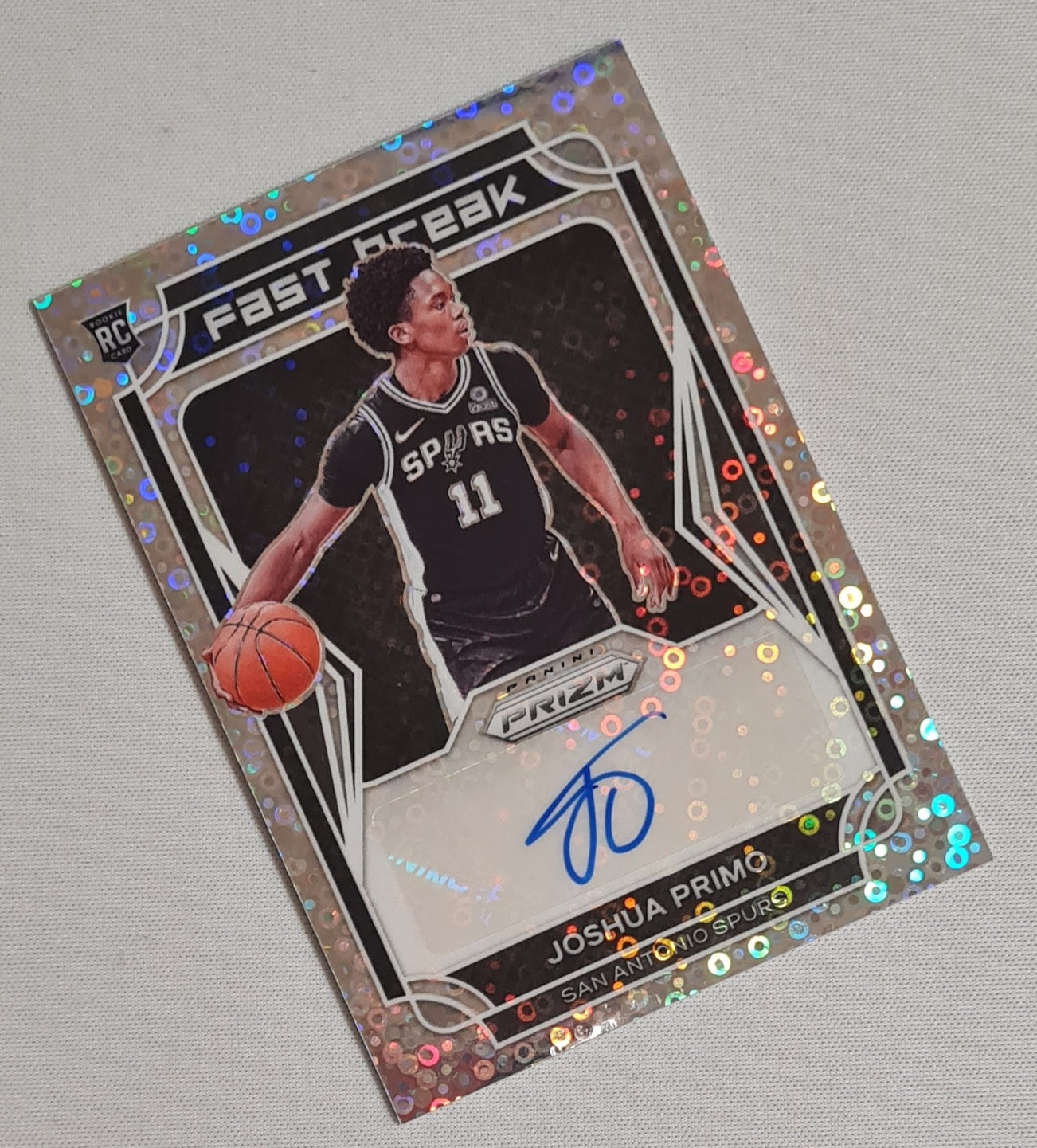 Joshua Primo - 2021/22 Panini Prizm Basketball NBA San Antonio Spurs Fast Break (RC) #FBR-JPR Disco /auto