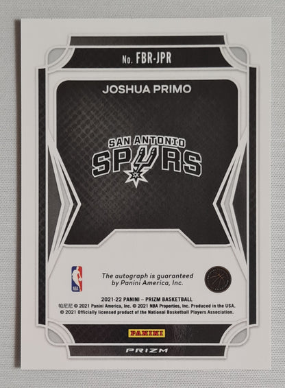 Joshua Primo - 2021/22 Panini Prizm Basketball NBA San Antonio Spurs Fast Break (RC) #FBR-JPR Disco /auto