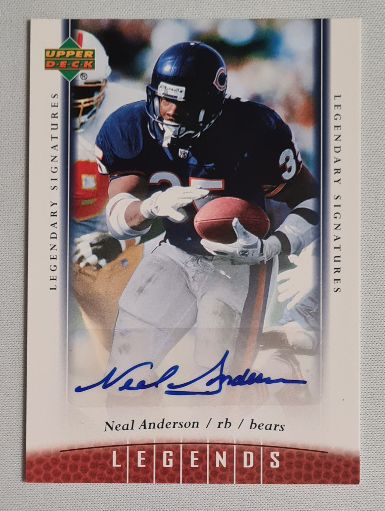 Neal Anderson - 2006 Upper Deck Legends NFL Football Chicago Bears #74 /Auto