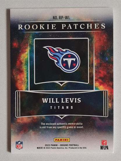 Will Levis - 2023 Panini Origins Football NFL Tennessee Titans (RC) #RP-WL /49 Rookie Patch