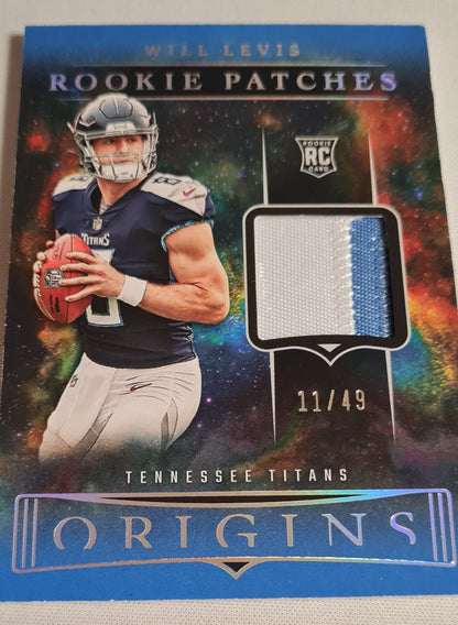 Will Levis - 2023 Panini Origins Football NFL Tennessee Titans (RC) #RP-WL /49 Rookie Patch