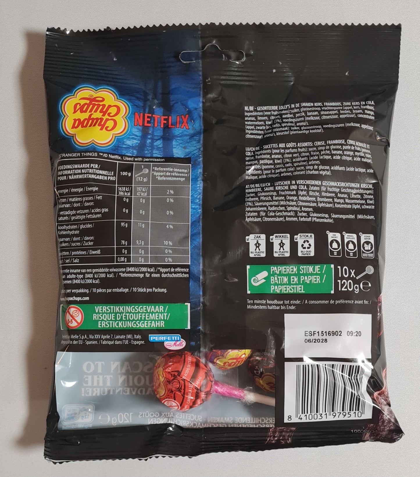 Stranger Things - 2016 Netflix Original Series Promo Card + Chupa Chups Lollipop candy bag - Combo Deal