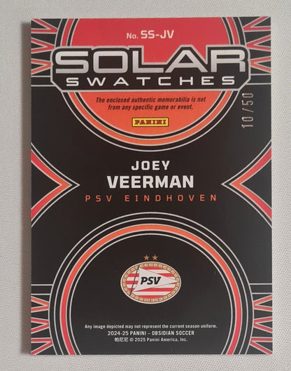 Joey Veerman - 2024/25 Panini Obsidian Soccer Solar Swatches Eindhoven PSV #SS-JV /Patch/ 50