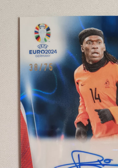 Clarence Seedorf - 2024 Topps Chrome UEFA Euro 2024 #CA-CS Blue Lava /75 Autograph