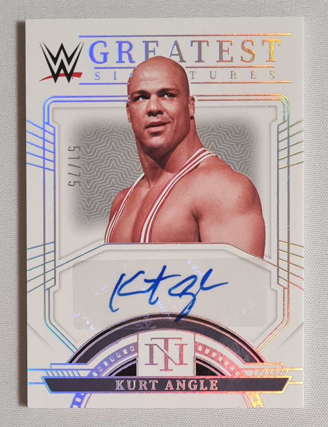 Kurt Angle - 2024 Panini National Treasures WWE Wrestling #WG-KAG /75 Autograph
