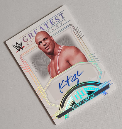 Kurt Angle - 2024 Panini National Treasures WWE Wrestling #WG-KAG /75 Autograph