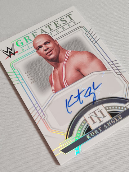 Kurt Angle - 2024 Panini National Treasures WWE Wrestling #WG-KAG /75 Autograph