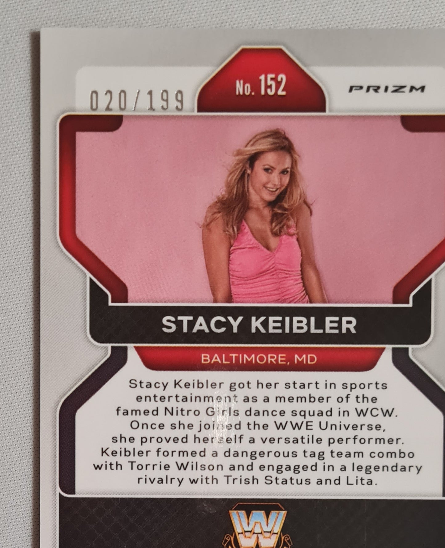 Stacy Keibler - 2022 Panini Prizm WWE Wrestling Legends #152 Blue Prizm Refractor /199