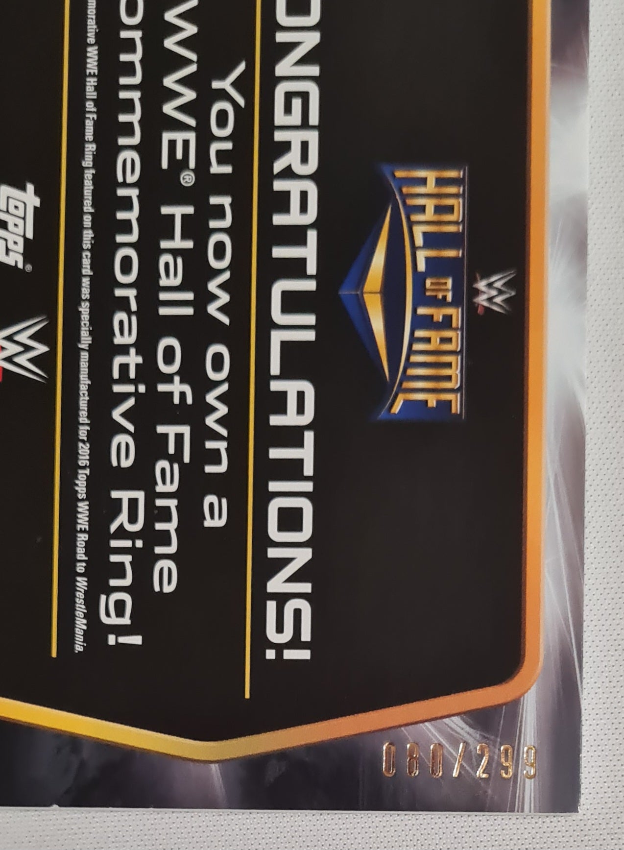 Shawn Michaels - 2016 Topps WWE Wrestling Hall of Fame Commemorative Ring! /299