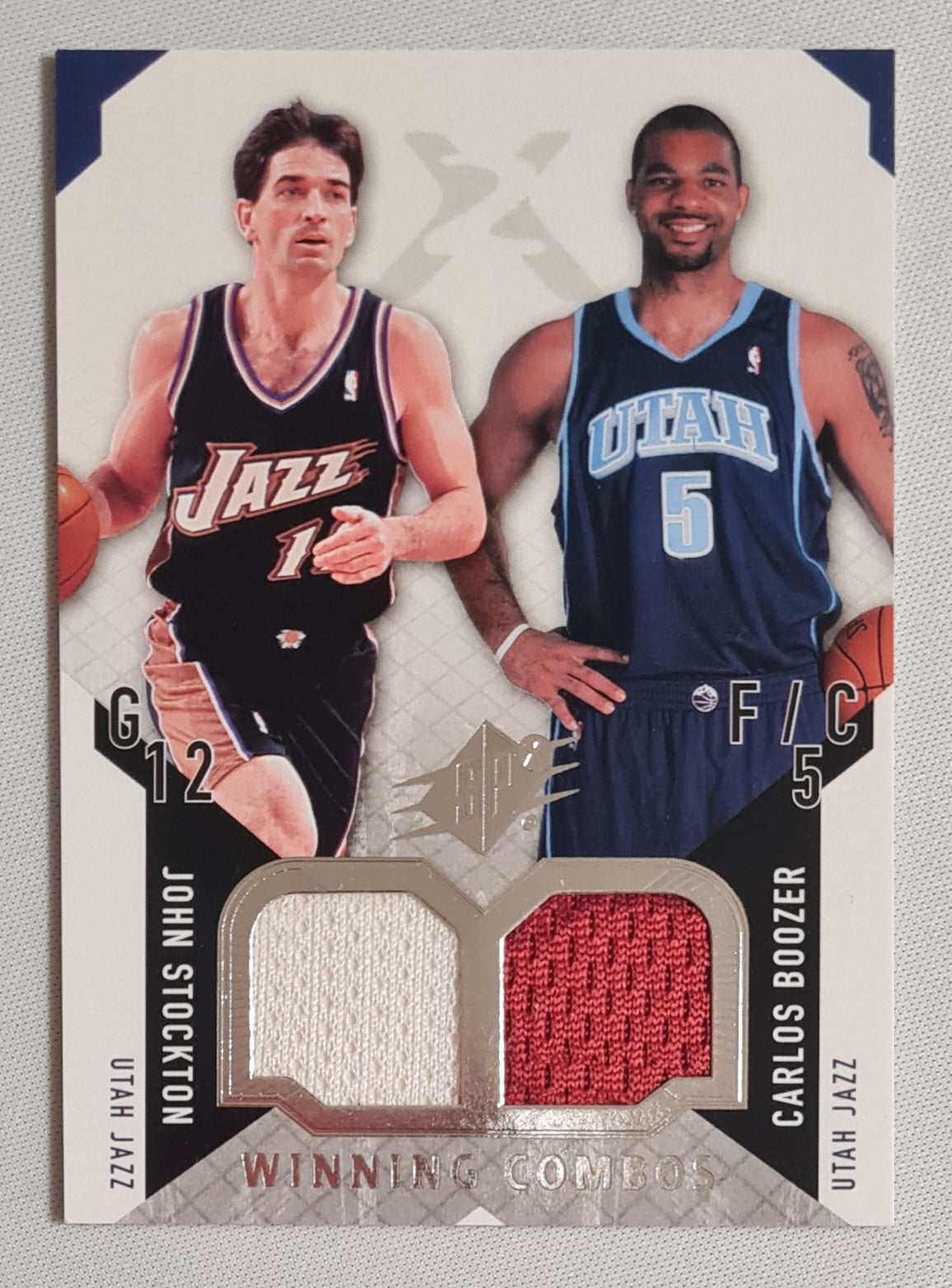 John Stockton & Carlos Boozer - 2004 Upper Deck Winning Combos Utah Jazz  #WC-JC /Patch