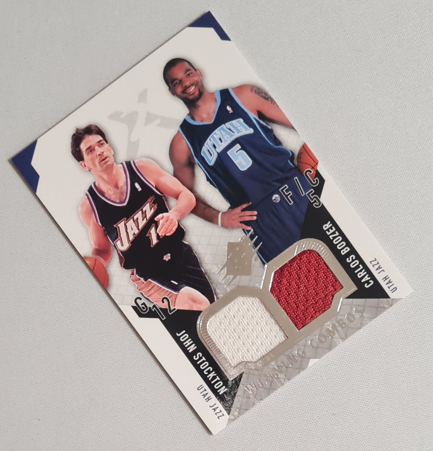 John Stockton & Carlos Boozer - 2004 Upper Deck Winning Combos Utah Jazz  #WC-JC /Patch