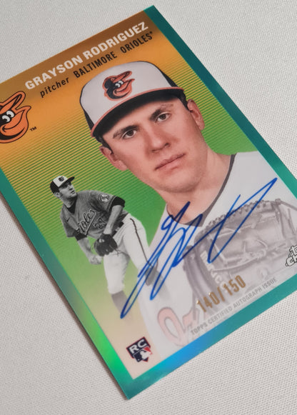 Grayson Rodriguez - 2023 Topps Baseball Baltimore Orioles ##CPA-GR Green Refractor /150 on card Auto