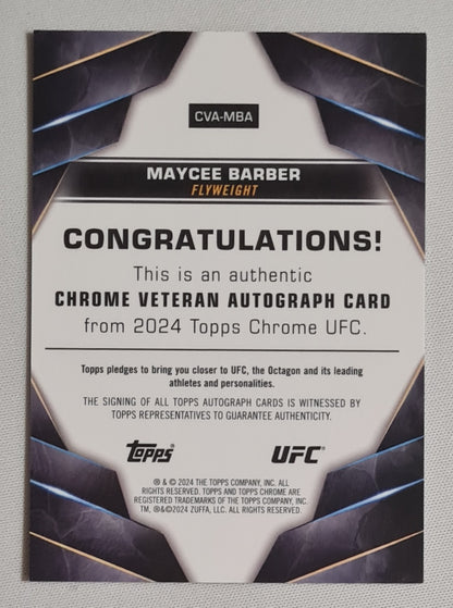 Maycee Barber - 2024 Topps Chrome UFA Fighter Flyweight #CVA-MBA /Autograph