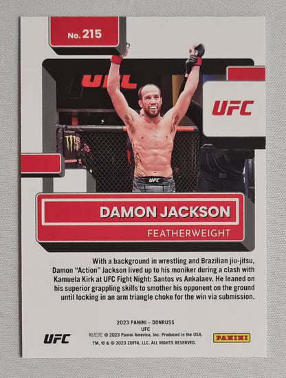 Damon Jackson - 2023 Panini Donruss UFC Fighter Featherweight Rated Rookie #215 Aqua Laser /25